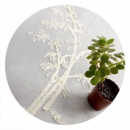 Classic Sheer Curtain Made to Measure Curtain Bamboo Embroidered Tulle Curtains For Living Room