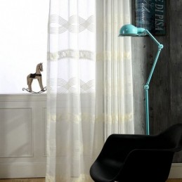 Embroidered Sheer Curtain Made to Measure Curtain Minimalist Classical Voile Living Room Bedroom