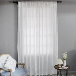 Velvet Sheer Window Curtains Elegant Voile Panels Living Room Bedroom