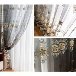 Embroidery Tulle Curtain Made to Measure Curtain European Luxury Sheer Voile Living Room