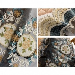 Embroidery Tulle Curtain Made to Measure Curtain European Luxury Sheer Voile Living Room