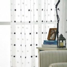 Star Embroidery Voile Sheer...