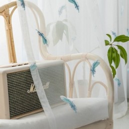 Feather Embroidered Sheer...