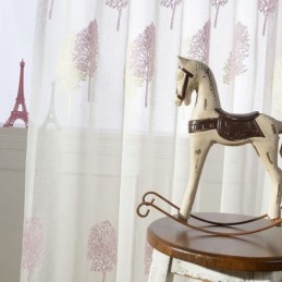 Nordic Sheer Curtain Made to Measure Curtain Trees Tulle For Living Room Bedroom