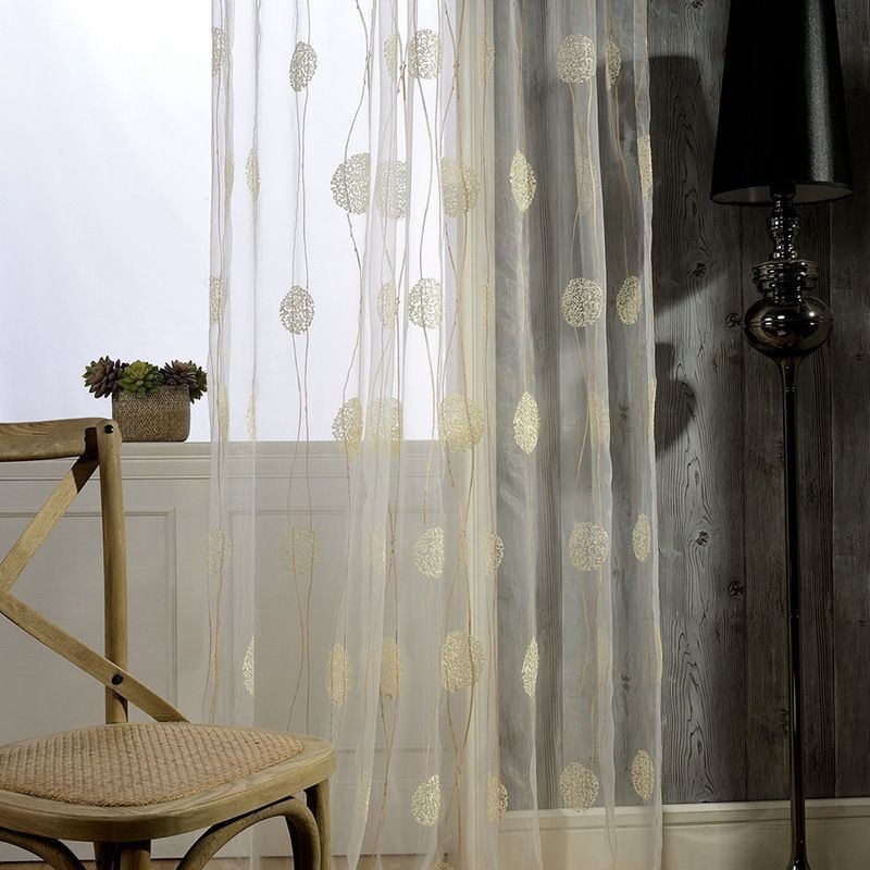 Delicate Sheer Curtain Made to Measure Curtain Embroidered Tulle Curtains For Living Room