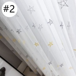 Upscale Embroidery Curtain Made to Measure Curtain Pentagram Pattern Sheer Living Room Bedroom