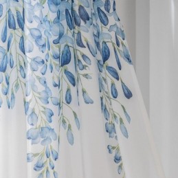 Modern Sheer Curtain Made to Measure Curtain Plants Print Voile Window For Living Room Balcony