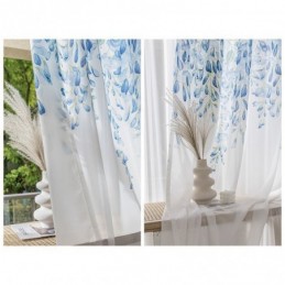Modern Sheer Curtain Made to Measure Curtain Plants Print Voile Window For Living Room Balcony