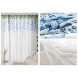Modern Sheer Curtain Made to Measure Curtain Plants Print Voile Window For Living Room Balcony