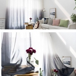 Gradient Sheer Curtains Voile Transparent Curtain Made to Measure Curtain For Home Decorative