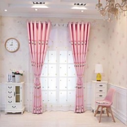 Modern Curtain Made to Measure Curtain Embroidery Lovely Hello Kitty