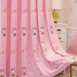Modern Curtain Made to Measure Curtain Embroidery Lovely Hello Kitty