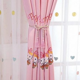 Modern Curtain Made to Measure Curtain Embroidery Lovely Hello Kitty