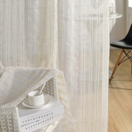 Nordic Sheer Curtain Made to Measure Curtain Stripe Tulle For Living Room Bedroom