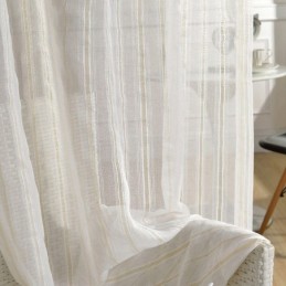 Nordic Sheer Curtain Made to Measure Curtain Stripe Tulle For Living Room Bedroom