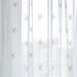 Classic Sheer Curtain Made to Measure Curtain Deer Embroidered Tulle Curtains For Living Room