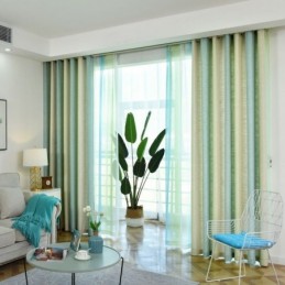 Simple Semi Blackout Curtain Made to Measure Curtain Colorful Stripes Printed Living Room
