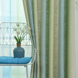 Simple Semi Blackout Curtain Made to Measure Curtain Colorful Stripes Printed Living Room