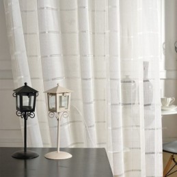 Geometric Jacquard Sheer Curtain Made to Measure Curtain Luxury Tull Living Room Bedroom