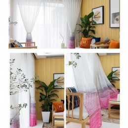 Nordic Style Sheer Curtain Made to Measure Curtain Printed Voile Living Room Bedroom