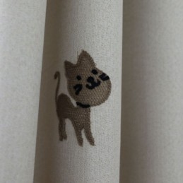Contemporary Max Blackout Curtain Made to Measure Curtain Smiley Cat Embroidery Bedroom