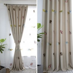Contemporary Max Blackout Curtain Made to Measure Curtain Smiley Cat Embroidery Bedroom