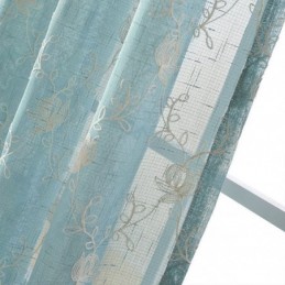 Embroidered Voile Drapes Plant Pattern Window Treatments For Living Room Bedroom Made to Measure Curtain