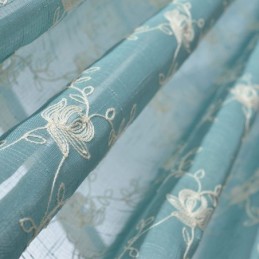 Embroidered Voile Drapes Plant Pattern Window Treatments For Living Room Bedroom Made to Measure Curtain