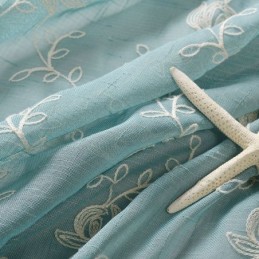 Embroidered Voile Drapes Plant Pattern Window Treatments For Living Room Bedroom Made to Measure Curtain