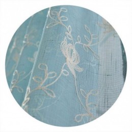 Embroidered Voile Drapes Plant Pattern Window Treatments For Living Room Bedroom Made to Measure Curtain