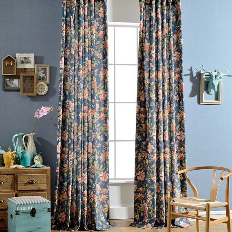 Living Room Curtain Made to Measure Curtain Blue Magnificent Printing Bedroom Window Treatment