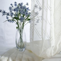 White Sheer Curtains Embroidered Windows Curtain Made to Measure Curtain Drapes Living Room Bedroom