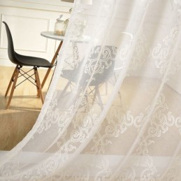 Embroidered Sheer Curtain Made to Measure Curtain White Decor Window Treatment Living Room Bedroom