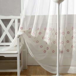 Nordic Embroidered Tulle Curtain Made to Measure Curtain Floral Voile Sheer Living Room