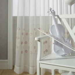 Nordic Embroidered Tulle Curtain Made to Measure Curtain Floral Voile Sheer Living Room