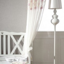 Nordic Embroidered Tulle Curtain Made to Measure Curtain Floral Voile Sheer Living Room