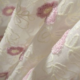 Nordic Embroidered Tulle Curtain Made to Measure Curtain Floral Voile Sheer Living Room