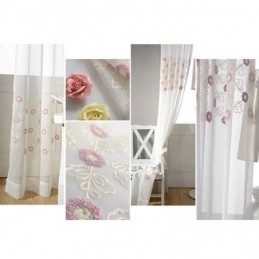 Nordic Embroidered Tulle Curtain Made to Measure Curtain Floral Voile Sheer Living Room