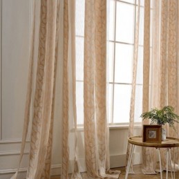 Leaf Jacquard Tulle Drapes...