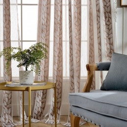 Leaf Jacquard Tulle Drapes Nordic Sheer Curtains For Living Room