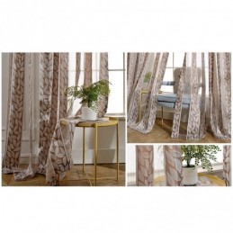 Leaf Jacquard Tulle Drapes Nordic Sheer Curtains For Living Room
