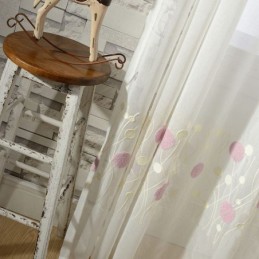 Embroidered Tulle Curtain Made to Measure Curtain Modern Voile Gauze Curtains For Living Room Bedroom