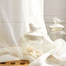 Breathable Sheer Curtain Made to Measure Curtain Decorative White Tulle Voile For Living Room