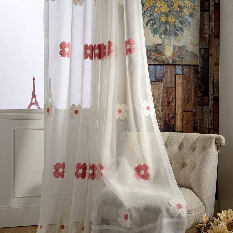 More Sheer Embroidery Curtain Made to Measure Curtain Decorative Floral Living Room Bedroom
