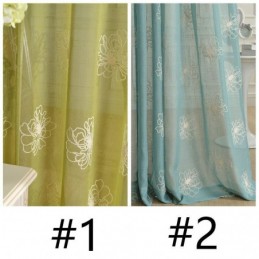 Embroidery Floral Sheer Voile Curtains Decorative Tulle For Living Room