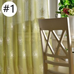 Embroidery Floral Sheer Voile Curtains Decorative Tulle For Living Room