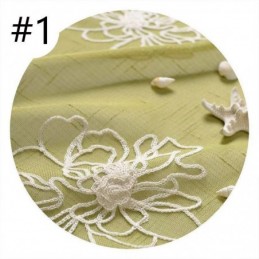 Embroidery Floral Sheer Voile Curtains Decorative Tulle For Living Room