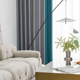 Nordic Patchwork Curtains Solid Color Blackout For Living Room