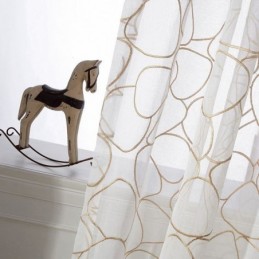 Modern Embroidered Tulle Curtain Made to Measure Curtain Voile Sheer Living Room