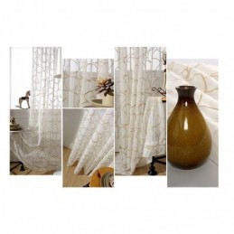 Modern Embroidered Tulle Curtain Made to Measure Curtain Voile Sheer Living Room